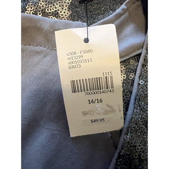 Lane Bryant Women’s‎ Sequin Tank Top Sleeveless Grey Plus Size 14/16 Formal - Picture 7 of 7